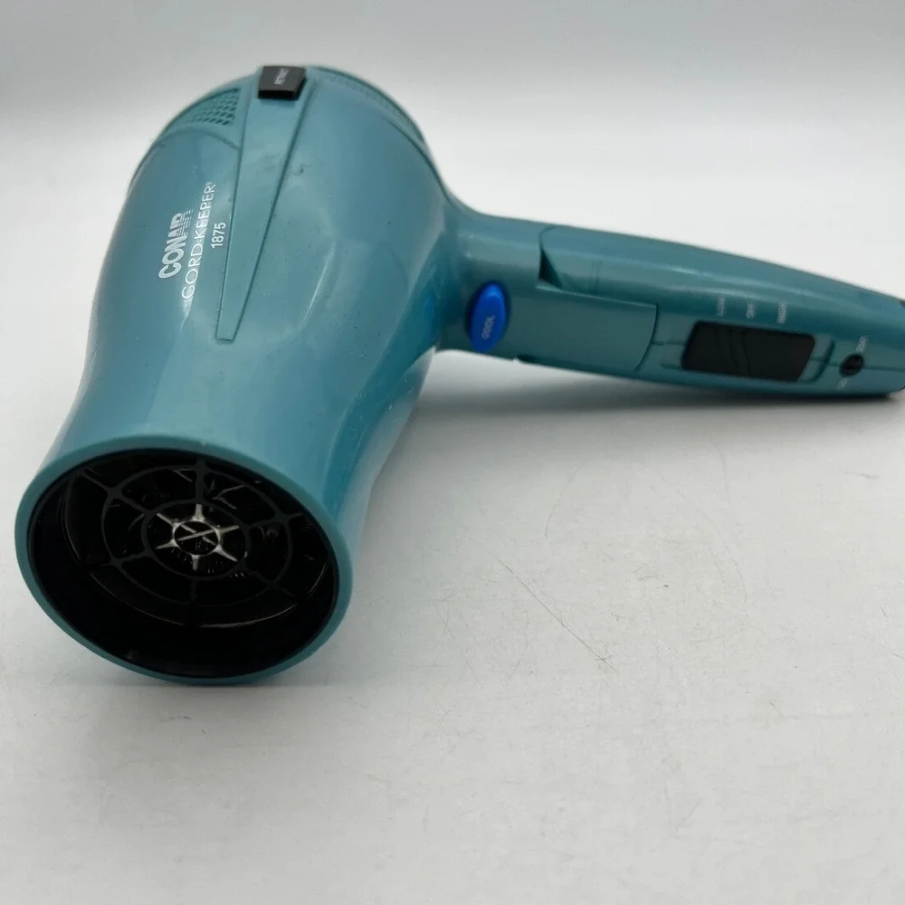 Conair Cord-Keeper 1875 Teal Retractable Cord Hair Dryer Dual Voltage 169RN